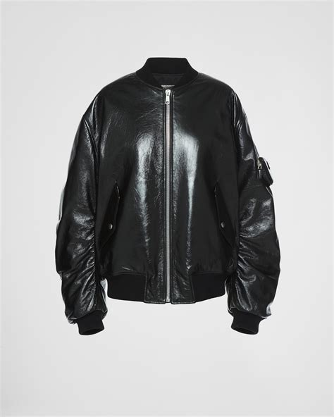 prada nappa leather bomber jacket